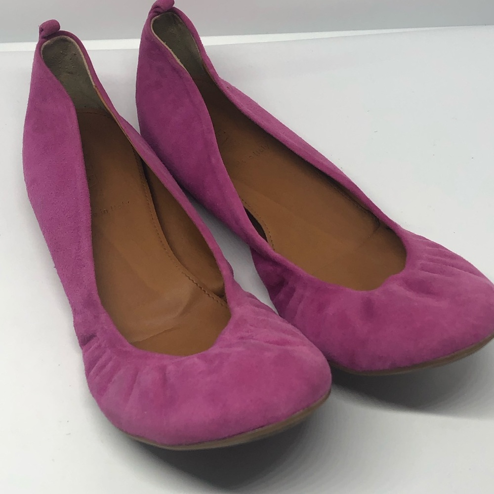 J Crew Cece pink suede flats